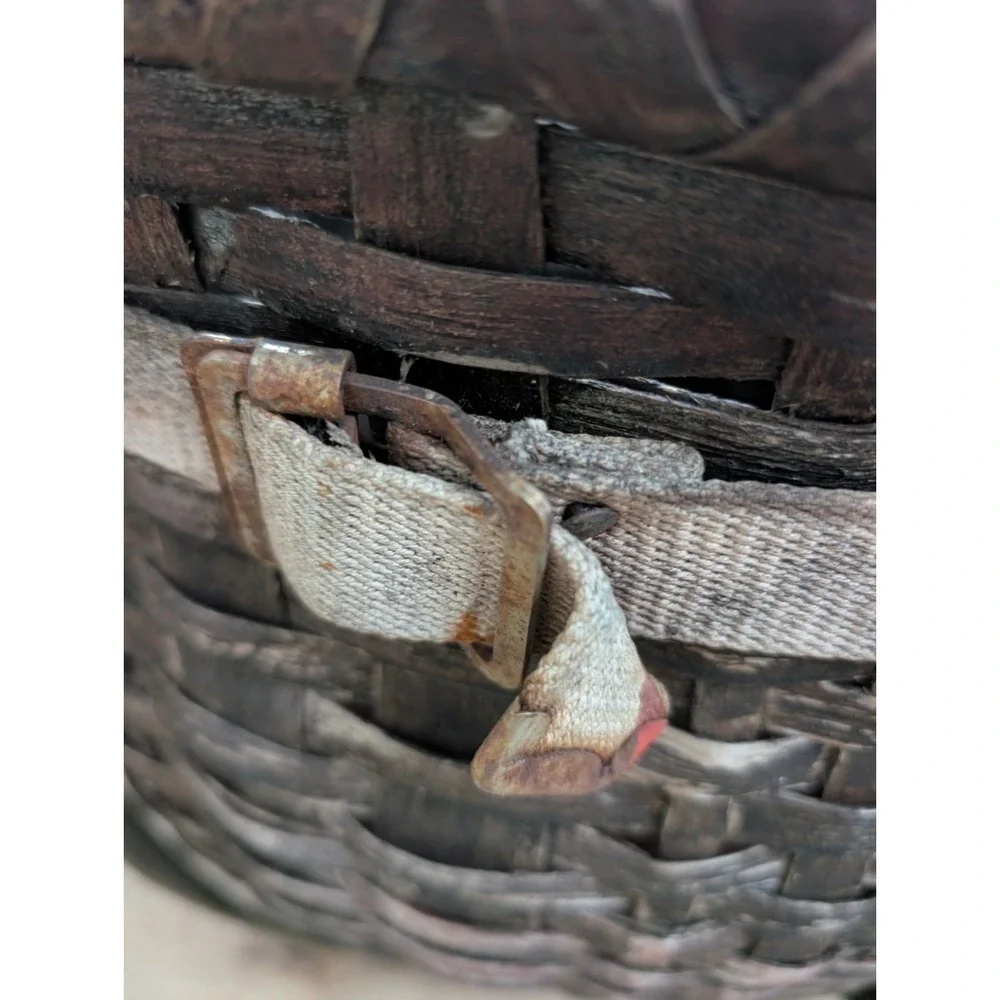 Vintage Early 20th C Adirondack Splint Trapper Pack Backpack Basket Primitive